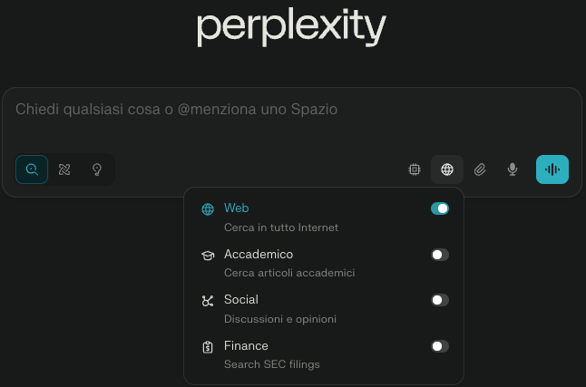 Screenshot Perplexity AI